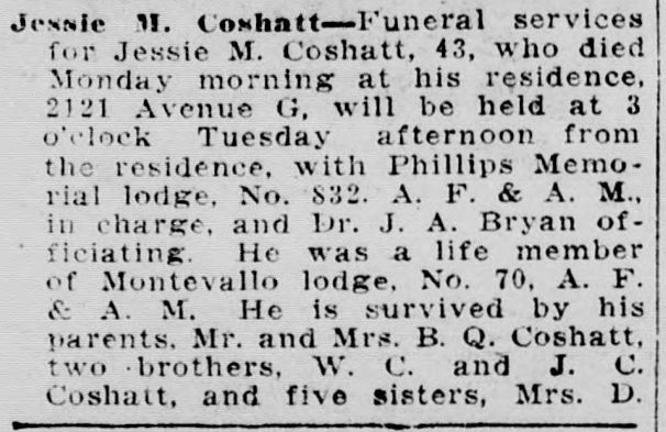 Jessie M. Coshatt obituary